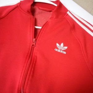 Adidas Men's three stripes Track Jacket Red